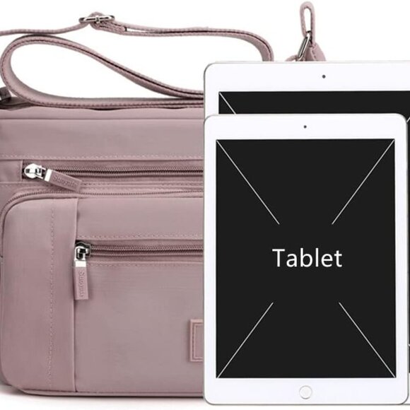 Women’s Waterproof Nylon Crossbody Bag Multiple Pockets Travel Tote - Picture 7 of 9